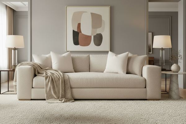 Hilda 96 Inch Large Track Arm Bench Seat Sofa