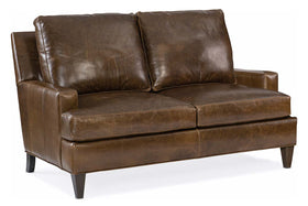 Holden Contemporary Pillow Back Leather Loveseat