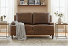 Image of Holden Contemporary Pillow Back Leather Loveseat