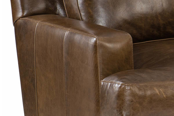 Holden Contemporary Pillow Back Leather Loveseat