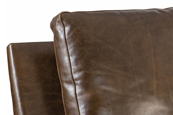 Holden Contemporary Pillow Back Leather Loveseat