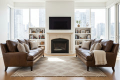 Holden 93 Inch Contemporary Three Cushion Pillow Back Leather Sofa