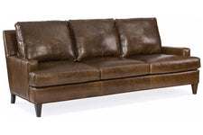 Holden 93 Inch Contemporary Three Cushion Pillow Back Leather Sofa