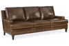 Image of Holden 93 Inch Contemporary Three Cushion Pillow Back Leather Sofa