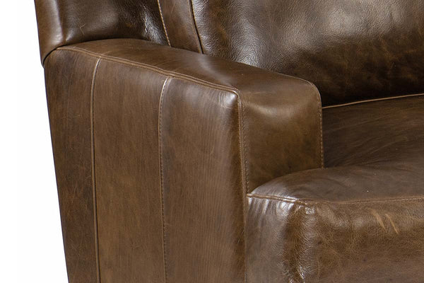 Holden 93 Inch Contemporary Three Cushion Pillow Back Leather Sofa