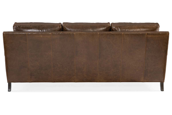 Holden 93 Inch Contemporary Three Cushion Pillow Back Leather Sofa