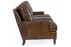Holden 93 Inch Contemporary Three Cushion Pillow Back Leather Sofa