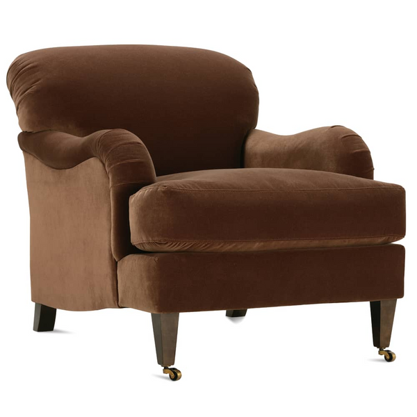 Essie English Roll Arm Fabric Accent Chair