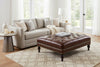 Hubert Tufted 36", 42" Or 46" Inch Square Leather Ottoman (3 Sizes Available)