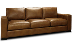 Hugh Modern Leather Track Arm Sofa Collection