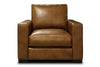 Image of Hugh Modern Track Arm Leather Club Chair