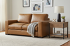 Image of Hugh Modern Leather Track Arm Loveseat