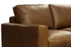 Image of Hugh Modern Leather Track Arm Loveseat