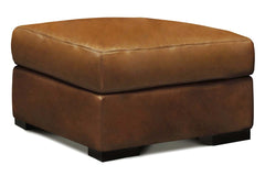 Hugh Modern Leather Pillow Top Foot Stool Ottoman