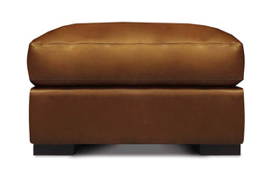 Hugh Modern Leather Pillow Top Foot Stool Ottoman