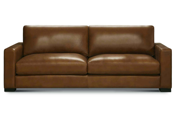 Hugh Modern Leather Track Arm Sofa Collection