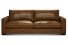 Image of Hugh 90 Inch Modern Leather Two Cushion Track Arm Sofa