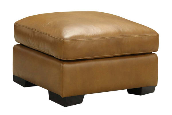 Huntington Leather Pillow Top Footstool Ottoman