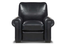 Huntington Traditional Leather Rolled Arm Club Chair Recliner