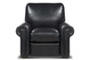 Image of Huntington Traditional Leather Rolled Arm Club Chair Recliner