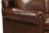 Image of Huntington 96 Inch Traditional Leather Roll Arm Sofa With Nailheads