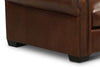 Image of Huntington 96 Inch Traditional Leather Roll Arm Sofa With Nailheads