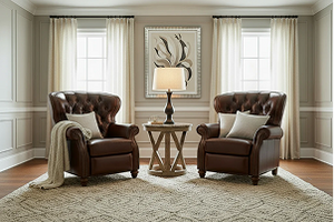 Arthur Tufted Wingback Leather Recliner (Test)
