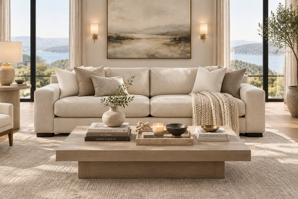 Elin 97 Inch "Quick Ship" Fabric Upholstered 2 Cushion Sofa