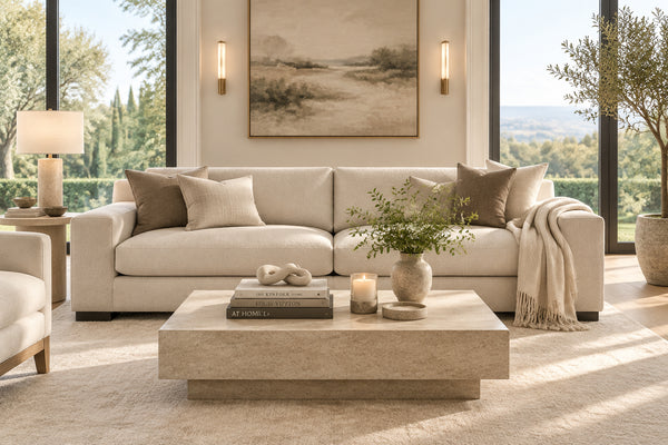 Elin 97 Inch "Quick Ship" Fabric Upholstered 2 Cushion Sofa