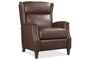 Isaac Cognac Dual Power "Quick Ship" Leather Transitional Recliner