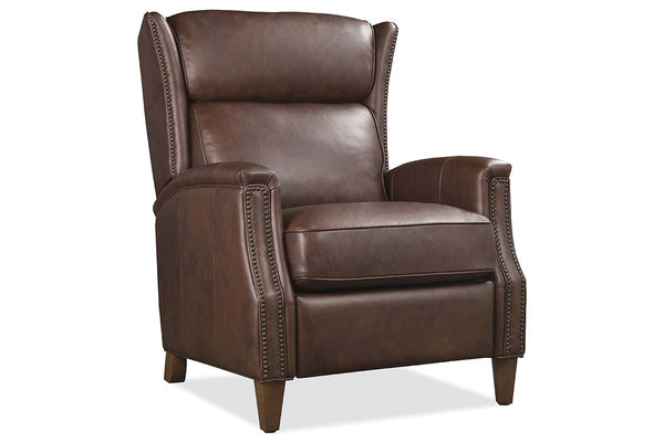 Isaac Cognac Dual Power "Quick Ship" Leather Transitional Recliner