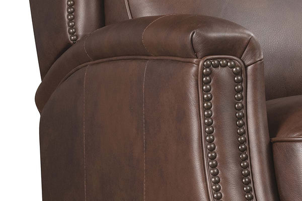 Isaac Cognac Dual Power "Quick Ship" Leather Transitional Recliner