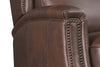 Image of Isaac Cognac Dual Power "Quick Ship" Leather Transitional Recliner