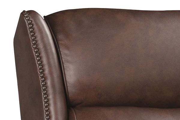 Isaac Cognac Dual Power "Quick Ship" Leather Transitional Recliner