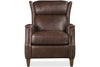 Image of Isaac Cognac Dual Power "Quick Ship" Leather Transitional Recliner
