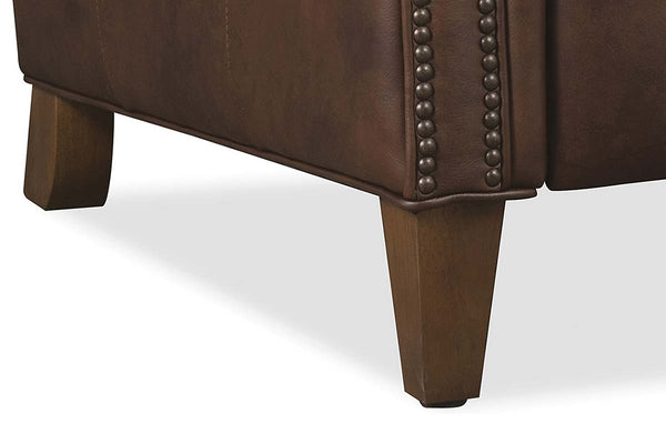 Isaac Cognac Dual Power "Quick Ship" Leather Transitional Recliner