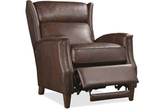 Isaac Cognac Dual Power "Quick Ship" Leather Transitional Recliner