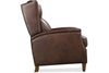 Image of Isaac Cognac Dual Power "Quick Ship" Leather Transitional Recliner