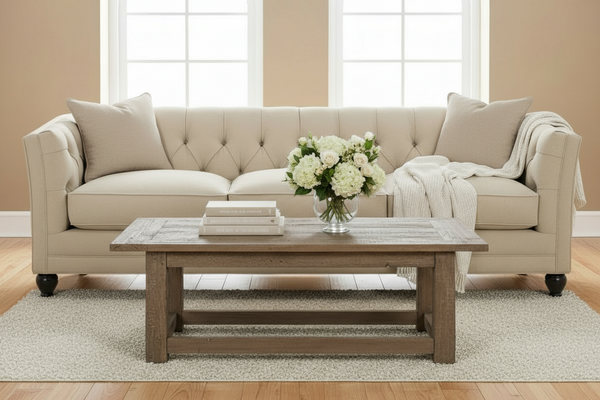 Isadore 80 Inch Fabric Button Tufted Sofa