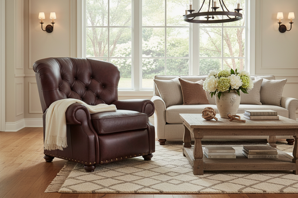 Jackson "Ready To Ship" Tufted Leather Recliner