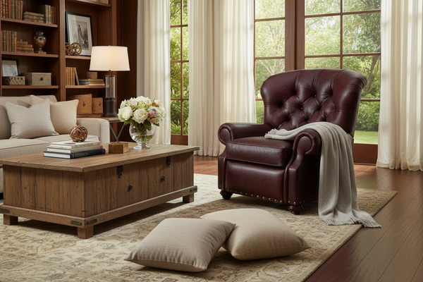 Jackson "Ready To Ship" Tufted Leather Recliner