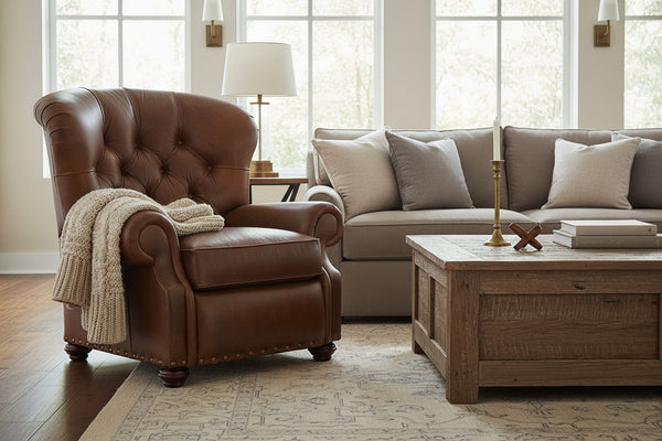Jackson Leather Button Tufted Recliner