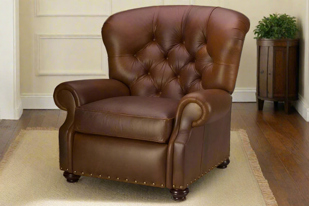 Jackson Big Man Large Oversized Button Tufted Leather Recliner