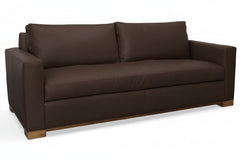 Jasper 89 Inch Track Arm Queen Pull Out Leather Sleeper Sofa
