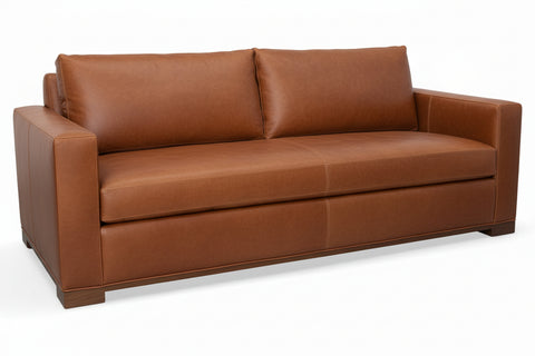 Jasper 89 Inch Track Arm Queen Pull Out Leather Sleeper Sofa