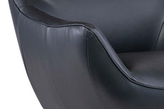 Jefferson Denim "Quick Ship" Leather Swivel Accent Chair (As Shown)