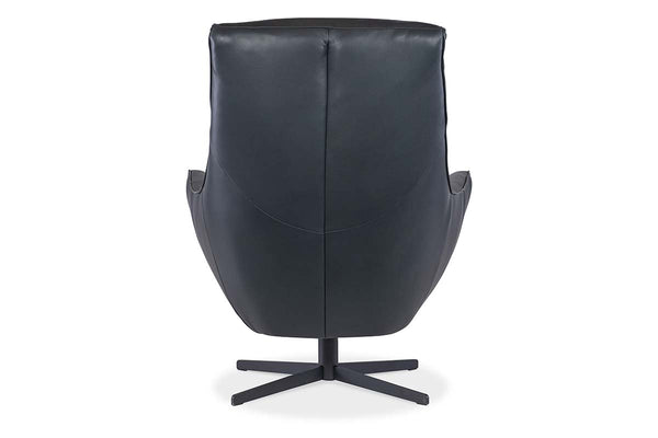 Jefferson Denim "Quick Ship" Leather Swivel Accent Chair (As Shown)