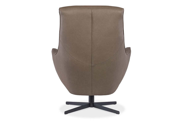 Jefferson Dust "Quick Ship" Leather Swivel Accent Chair (As Shown)