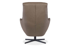Jefferson Dust "Quick Ship" Leather Swivel Accent Chair (As Shown)