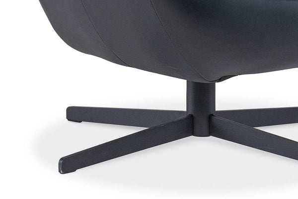 Jefferson Denim "Quick Ship" Leather Swivel Accent Chair (As Shown)